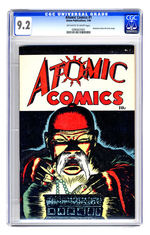 ATOMIC COMICS #1 JANUARY 1946 CGC 9.2 OFF-WHITE TO WHITE PAGES.