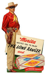 "MERITA INVITES YOU TO ENJOY THE LONE RANGER" STORE STANDEE.