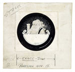 ORIGINAL ARTWORK FROM PARISIAN NOVELTY CO. FOR SCARCE DESIGN SANTA BUTTON.