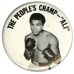 SCARCE LARGE 3.5” BUTTON “THE PEOPLE’S CHAMP – ‘ALI’.”