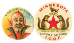 "SIOUX CITY CARNIVAL" DEVIL-MAN BUTTON PLUS MINNESOTA GOPHERS.