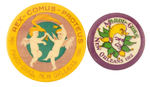 "MARDI-GRAS NEW ORLEANS" PAIR OF EARLY AND RARE BUTTONS FROM HAKE COLLECTION & CPB.