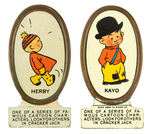 CRACKER JACK "HERBIE" AND "KAYO" STAND-UP TINS.