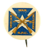 RARE AND FIRST SEEN BUTTON FOR "INDIAN WAR VETERANS N.P.C."