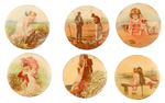 PAINTINGS ON BUTTONS CIRCA 1898 GIVEAWAYS FROM CAMEO PEPSIN GUM.