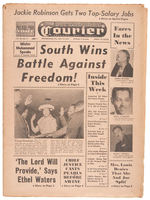 "THE PITTSBURGH COURIER" 1950s BLACK COMMUNITY NEWSPAPER TRIO WITH W/JACKIE ROBINSON CONTENT.