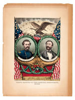 RARE FULL MARGINS CURRIER PRINT FOR FREMONT & COCHRANE 1864 RADICAL DEMOCRACY PARTY.