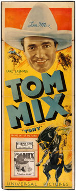 "TOM MIX - HIDDEN GOLD" INSERT MOVIE POSTER.