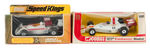 DIECAST CIGARETTE CO. SPONSORED RACING CARS/BOAT BOXED TRIO.