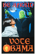 ARTIST BRIAN CAMPBELL'S LIMITED EDITION 2008 POSTER "BE AFRAID/VOTE OBAMA" #12 OF 50.