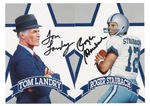 DALLAS COWBOYS SIGNED TOM LANDRY & ROGER STAUBACH BOXED FOSSIL WATCH PAIR.