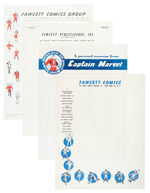 "CAPTAIN MARVEL/FAWCETT COMICS" IN-HOUSE ILLUSTRATED STATIONERY WITH ENVELOPES.