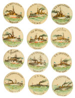 SPANISH AMERICAN WAR 12 BUTTONS FROM SET OF 35.