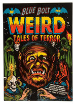 "BLUE BOLT WEIRD TALES OF TERROR" L.B. COLE COMIC BOOK COVER PROOF.