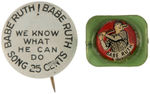 BABE RUTH FIVE ITEMS SPANNING LATE 1920s-EARLY 1950s.