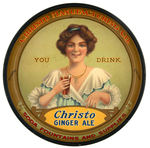 "CHRISTO GINGER ALE" ADVERTISING TRAY.