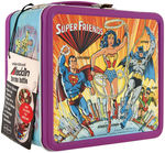 DC COMICS "SUPER FRIENDS" UNUSED METAL LUNCHBOX WITH THERMOS.