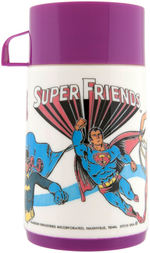 DC COMICS "SUPER FRIENDS" UNUSED METAL LUNCHBOX WITH THERMOS.