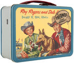 "ROY ROGERS AND DALE EVAN DOUBLE R BAR RANCH" UNUSED METAL LUNCHBOX WITH THERMOS.