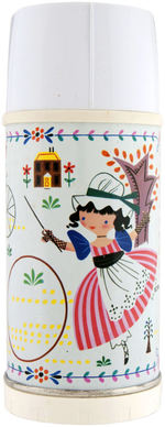 "LITTLE DUTCH MISS" UNUSED METAL LUNCHBOX WITH THERMOS.