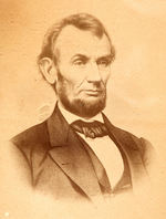 LINCOLN C.1864 CAMPAIGN PHOTO IN ORIGINAL FRAME.
