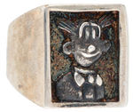 DAGWOOD PORTRAIT STERLING SILVER RING FROM EDITION OF 18.