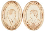 FDR AND ELEANOR 1937 MATCHED PAIR OF OVAL PLASTER PLAQUES.