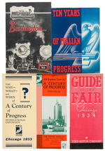 "A CENTURY OF PROGRESS INTERNATIONAL EXPOSITION" 1933-34 18 PIECE PAPER EPHEMERA LOT.