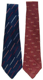 “ROOSEVELT” & “FDR” REPEATING NAME AND INITIALS NECKTIE PAIR c. 1936 OR 1940.