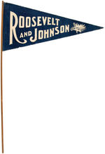 ROOSEVELT AND JOHNSON 1912 BULL MOOSE PENNANT.