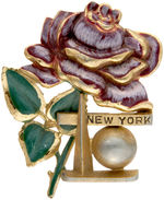 NEW YORK WORLD'S FAIR 1939 PAIR OF STATE FLOWER HEAVY METAL PINS.