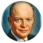 IKE 1956 CAMPAIGN LARGE 9" PORTRAIT BUTTON.