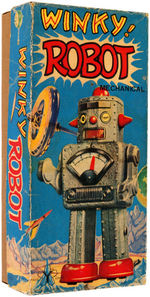 "WINKY ROBOT" BOXED WIND-UP TOY.