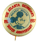 "MICKEY MOUSE" RARE BUTTON FROM ATLANTA NEWSPAPER 1937 SET.