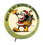 MICKEY MOUSE AS SANTA CLASSIC AND RARE 1931 BUTTON.