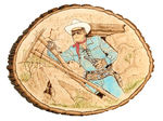 LONE RANGER ARTIST-SIGNED WOOD ART PLAQUE.