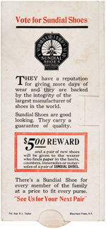 1928 HOOVER AND SMITH SUNDIAL SHOES MECHANICAL ADVERTISING CARD.