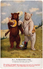 THEODORE ROOSEVELT SET OF 16 CRACKER JACK PREMIUM POST CARDS FEATURING ROOSEVELT BEARS.