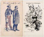 THEODORE ROOSEVELT PAIR OF POST CARDS FEATURING CLIFFORD BERRYMAN ART.