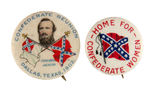 STONEWALL JACKSON AND "HOME FOR CONFEDERATE WOMEN" BUTTON PAIR.