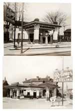 "REFINERS GASOLINE" VINTAGE SERVICE STATION PHOTO PAIR.