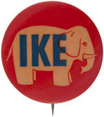 "IKE" ON CARTOON ELEPHANT SCARCE 1952 BUTTON.