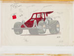 MONOGRAM DIRT SPRINT RACE CARD ORIGINAL MODEL KIT ART TRIO.