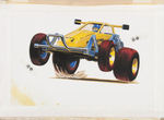 MONOGRAM DIRT SPRINT RACE CARD ORIGINAL MODEL KIT ART TRIO.