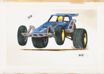 MONOGRAM DIRT SPRINT RACE CARD ORIGINAL MODEL KIT ART TRIO.