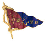 UNIVERSITY OF PENNSYLVANIA SUPERB ENAMEL ON BRASS EXTRA LARGE PIN.