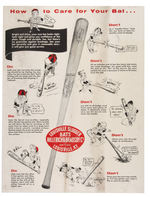 TED WILLIAMS BASEBALL BAT & POSTER.