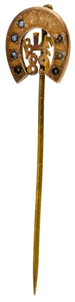 EARLY DATED 1889 STICKPIN FOR BROTHERHOOD OF LOCOMOTIVE ENGINEERS.