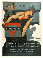 YMCA UNITED WORLD WORK WORLD WAR I POSTER.