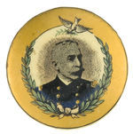 DEWEY 1898 BUTTON WITH PEACE DOVE.